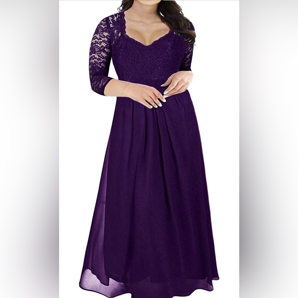 Women's V Neck Bridesmaid Formal Maxi Dress